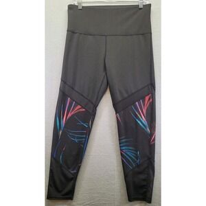 BSP Active Leggings Women Size XL‎ Black/Teal Workout Pant Yoga Mesh Air Inlets